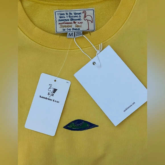 Sandrine Rose/Free People | Solei Crew Neck Eye/Palm Sweatshirt (M) - Picture 4 of 7